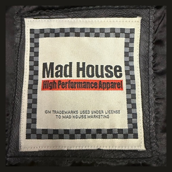 Corvette Z06 505 HP Leather Jacket Men’s XL Mad House GM Licensed Black EUC - Picture 9 of 12